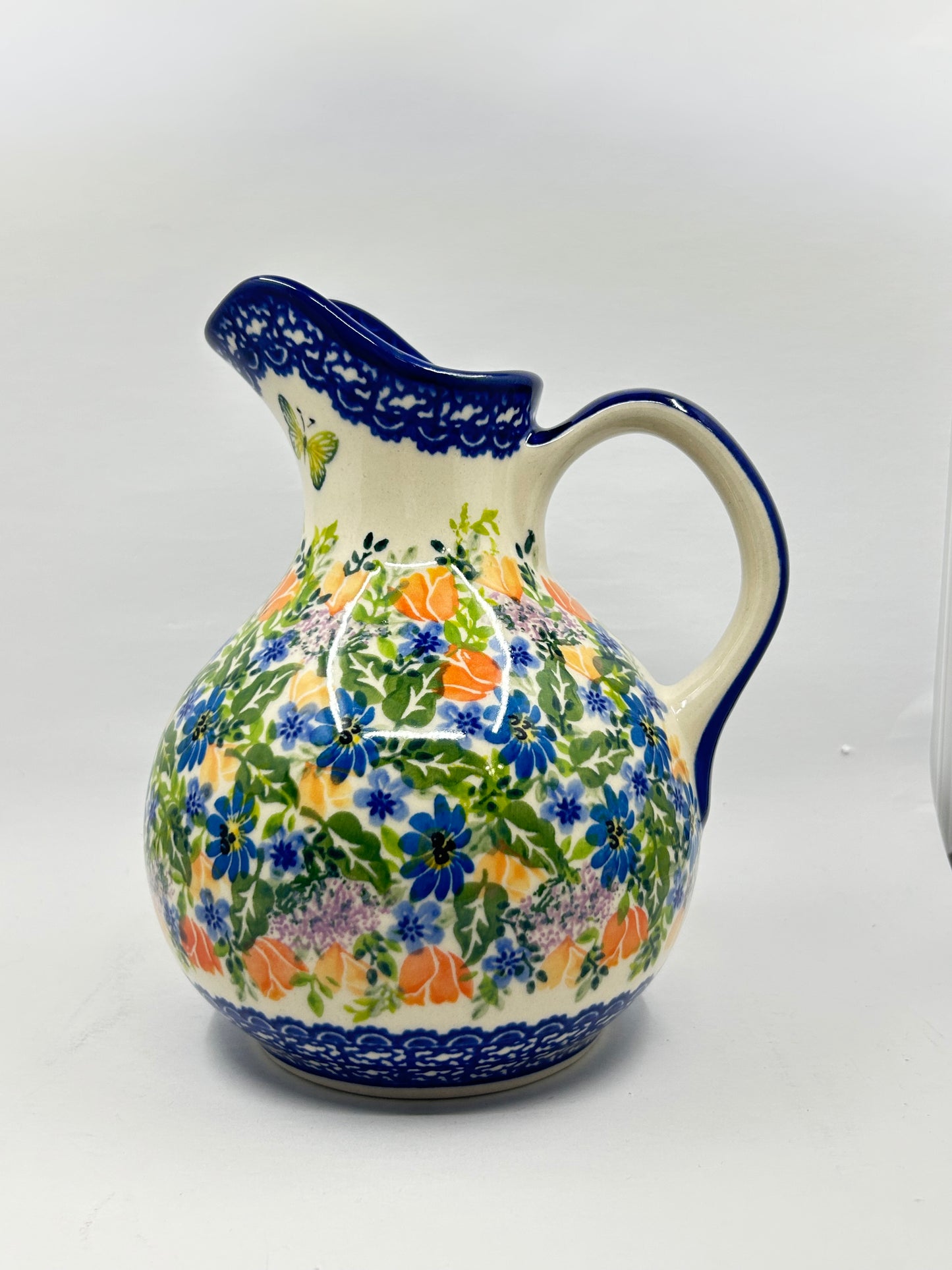 0210 Juice Pitcher - Green Butterfly - A1