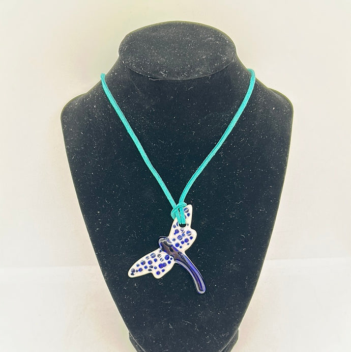 Polka Dot Dragonfly Necklace #3