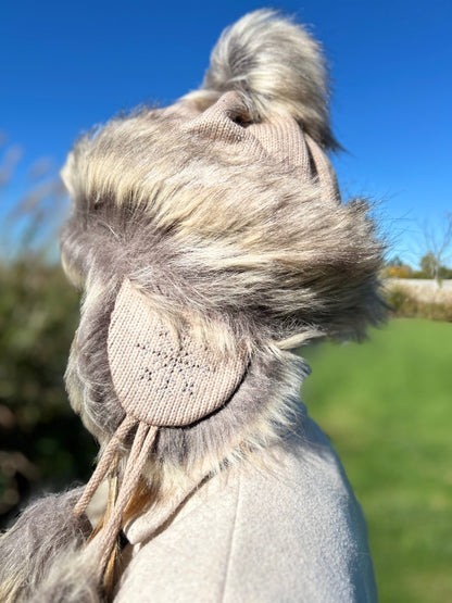 Cafe Light Hat with Faux Fur