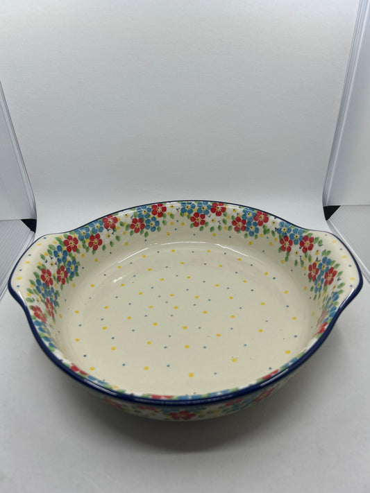 417 ~ Baker ~ Round w/ Handles ~ 10" - 2413X - T4!