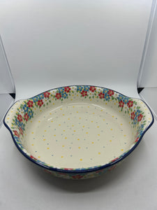 417 ~ Baker ~ Round w/ Handles ~ 10" - 2413X - T4!