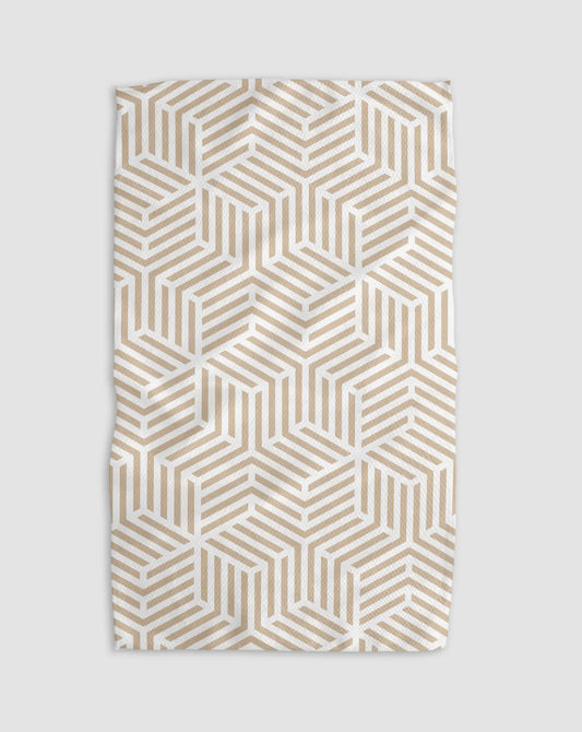 Geometry Stacked Cubes Kitchen Tea Towel