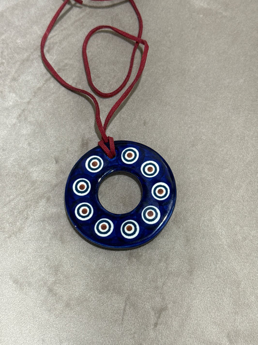 Peacock Pattern Circle Necklace