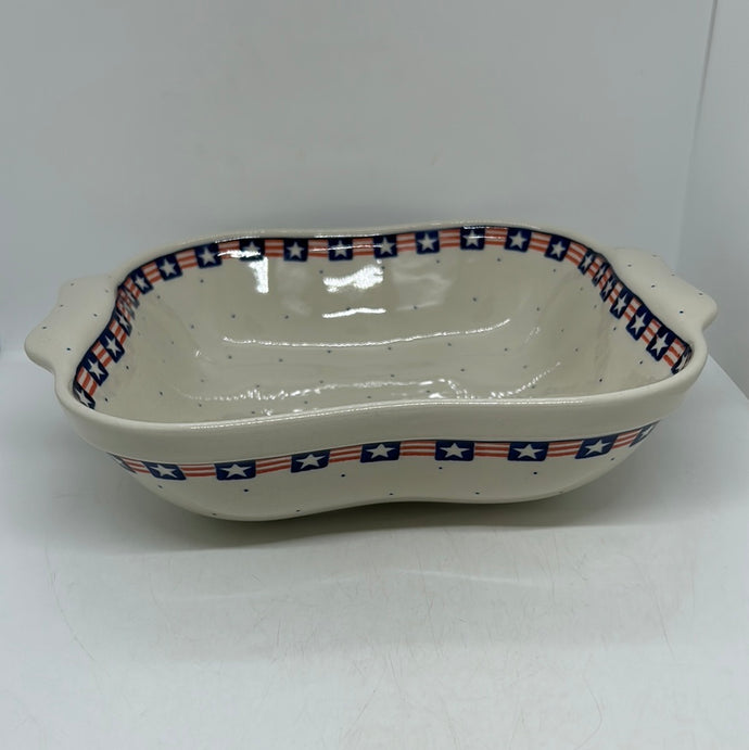 Bowl ~ Square w/ Handles ~ 0254- T1!