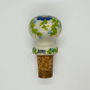 Wine Stopper - Blue Flowers