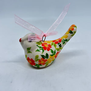 Little Hanging Bird ornament - Sunshine Flower Orange