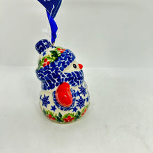 Load image into Gallery viewer, Snowman with Mittens Ornament - Green Holly