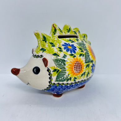 Hedgehog Piggy Bank - Sunflower Flower