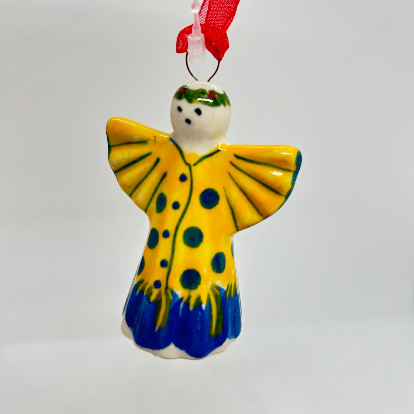 Christmas Market Angel Ornament - Yellow Dot