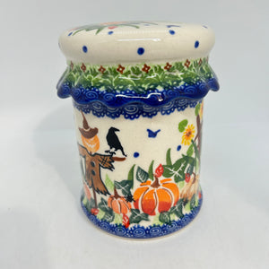 Medium Ruffled Canister - Pumpkin Scene - A1!