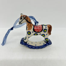 Load image into Gallery viewer, Rocking Horse Ornament - Green Dots with Red Saddle