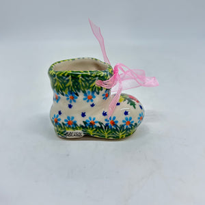 Christmas Boot - Aqua Flower