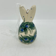 Load image into Gallery viewer, Egg Bunny Tree Ornament - Big Blue Flower