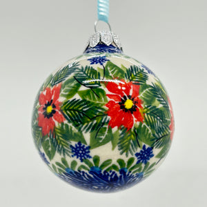 2.5" Kalich Round Ornament - Poinsetta