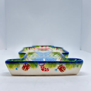 Nutcracker Platter - Blue Holly with Blue Vest