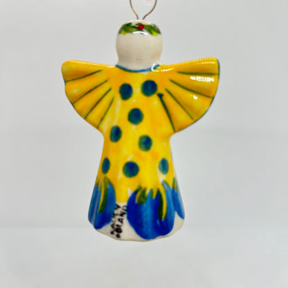 Christmas Market Angel Ornament - Yellow Dot