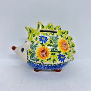 Hedgehog Piggy Bank - Sunflower Flower