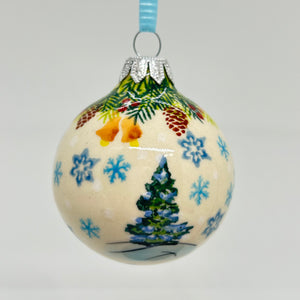 2.5" Kalich Round Ornament - Tree Snow Scene