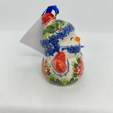 Load image into Gallery viewer, Snowman with Mittens Ornament - Poinsetta