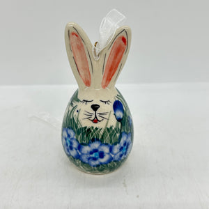 Egg Bunny Tree Ornament - Big Blue Flower