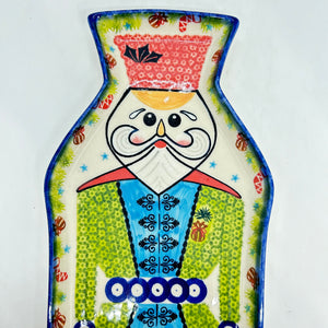 Nutcracker Platter - Blue Holly with Blue Vest