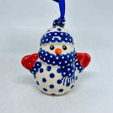 Snowman with Mittens Ornament - Boleslawiec