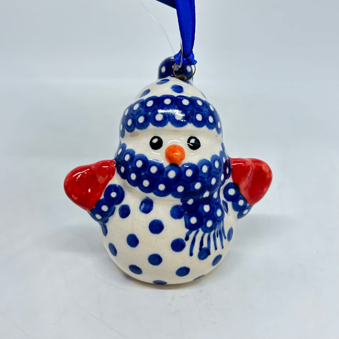 Snowman with Mittens Ornament - Boleslawiec