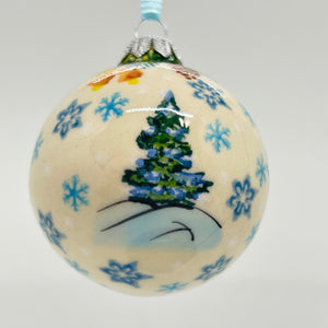 2.5" Kalich Round Ornament - Tree Snow Scene