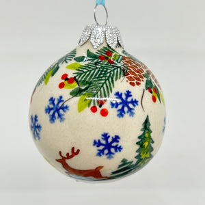 2.5" Kalich Round Ornament - Reindeer Scene