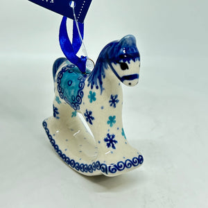 Rocking Horse Ornament - Blue Saddle