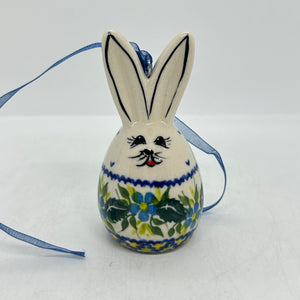 Egg Bunny Tree Ornament - Blue Daisy