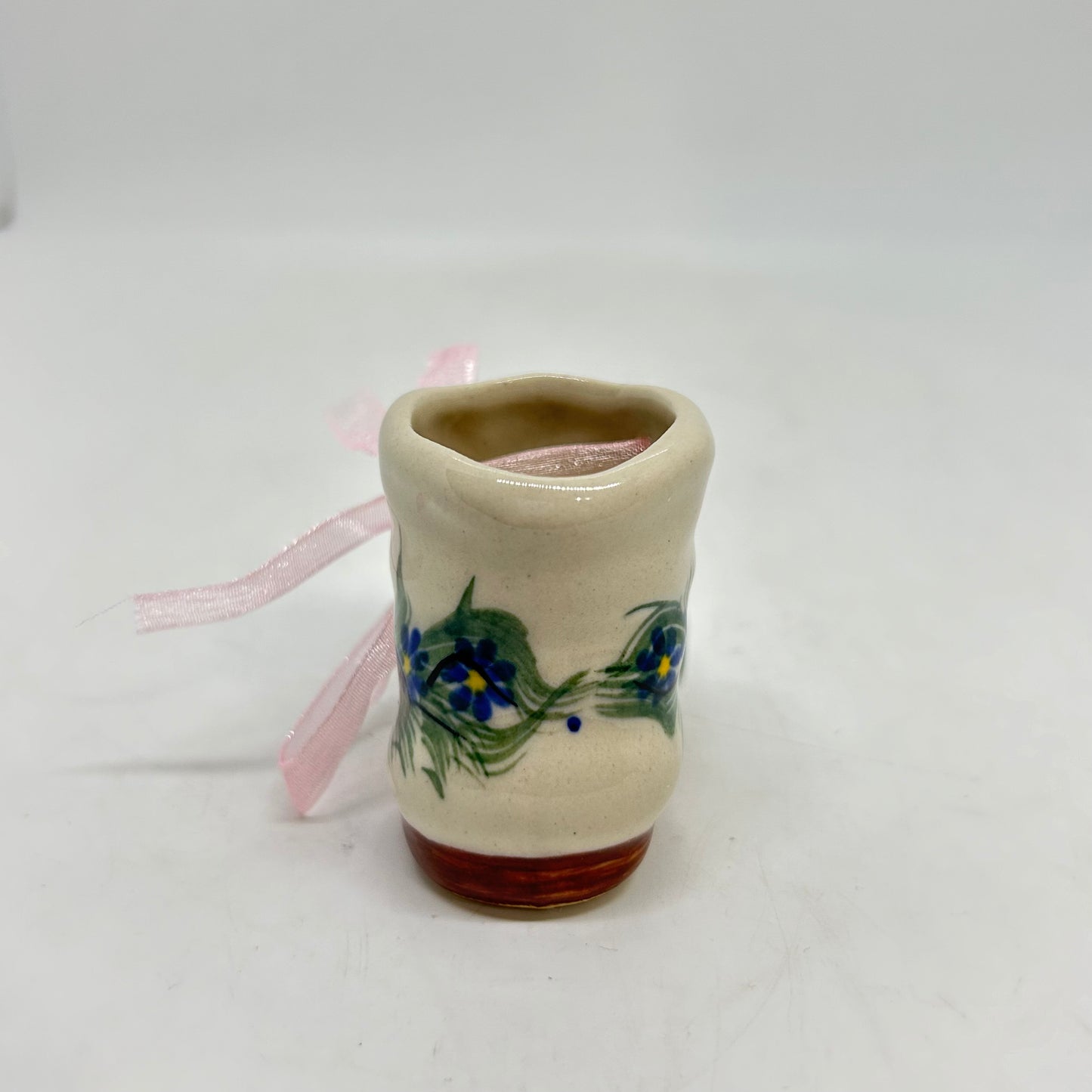 Christmas Boot Ornament -  Blue Flower - A1