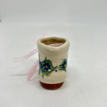 Christmas Boot Ornament -  Blue Flower - A1