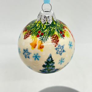 2.5" Kalich Round Ornament - Tree Snow Scene