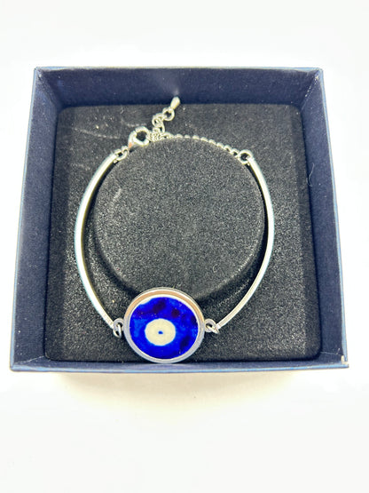 Sylvia Round Traditional Dot On Steel Bracelet