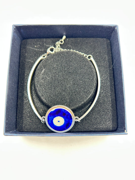 Sylvia Round Traditional Dot On Steel Bracelet