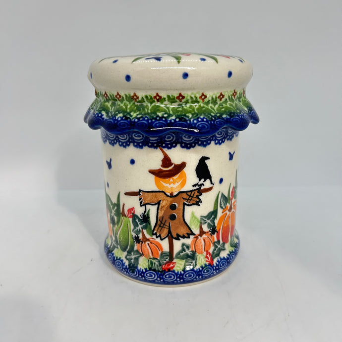 Medium Ruffled Canister - Pumpkin Scene - A1!