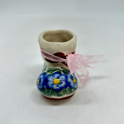 Christmas Boot Ornament -  Blue Flower - A1