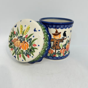 Medium Ruffled Canister - Pumpkin Scene - A1!