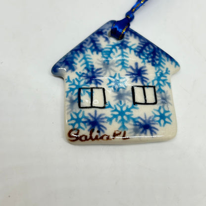 Flat Christmas House Ornament  P-CH