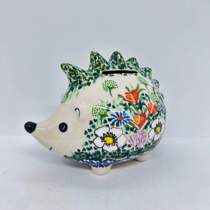 Hedgehog Piggy Bank - White Daisy Art 2