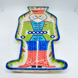 Nutcracker Platter - Blue Holly with Blue Vest