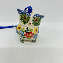 Load image into Gallery viewer, Owl Ornament - Blue Floral