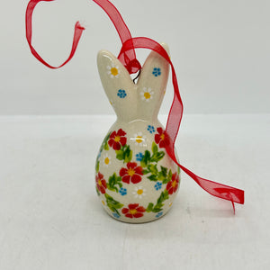 Egg Bunny Tree Ornament - Red Daisy