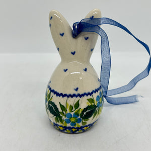 Egg Bunny Tree Ornament - Blue Daisy