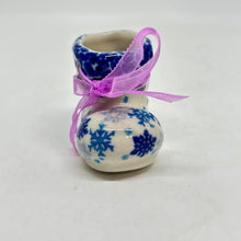 Load image into Gallery viewer, Christmas Boot Ornament - Blue Snowflakes