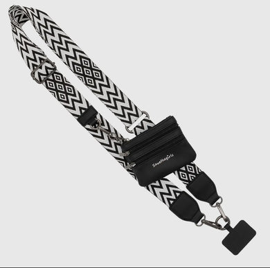 Clip & Go Crossbody Phone - Black/White