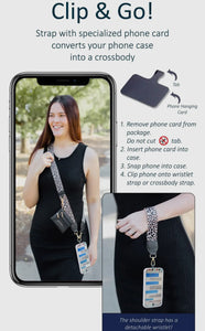 Clip & Go Brushed Vegan Leather Phone Lanyard - Bone