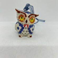 Load image into Gallery viewer, Owl Ornament - Blue Winged Snowflake