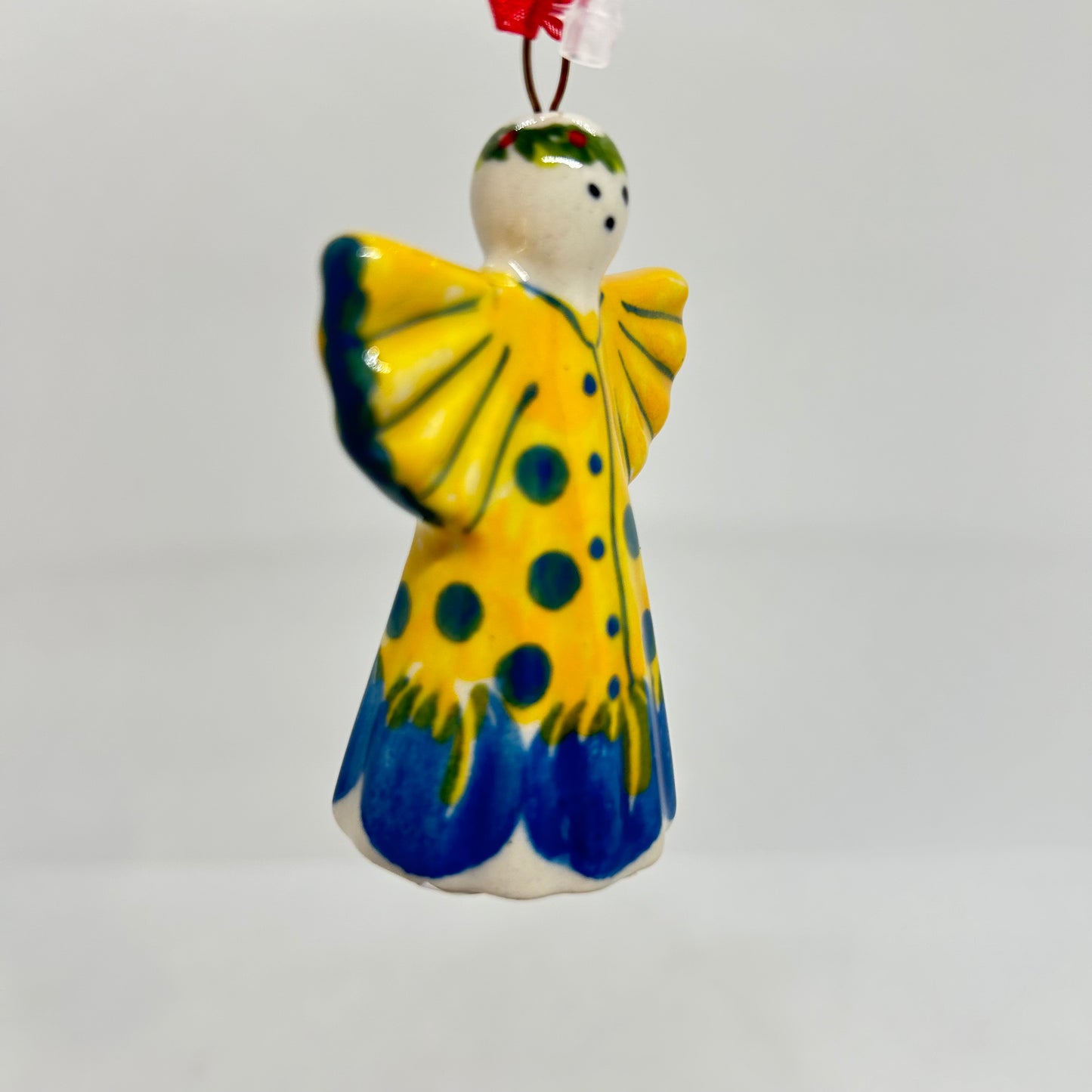 Christmas Market Angel Ornament - Yellow Dot